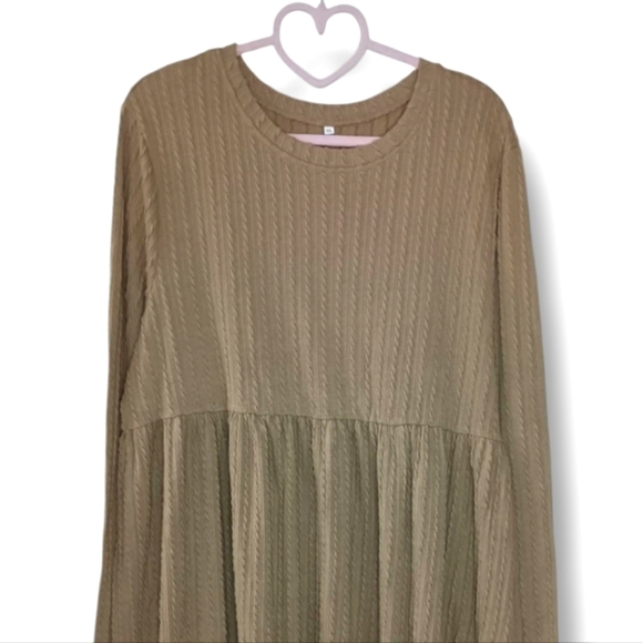 New knit Tiered Boho Dress In Toast Size XXL 🤎 - Picture 4 of 6